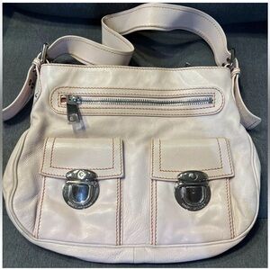 Marc Jacobs Sophie Large Hobo Leather Hand bag Powder Pink Silver Hardware